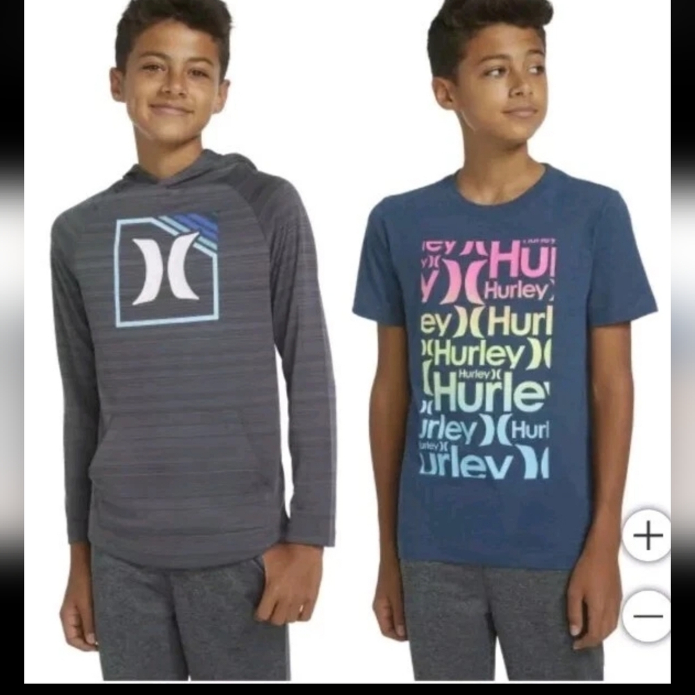 New Hurley Youth Lightweight Hoodie & Tee Kangaroo Pockets